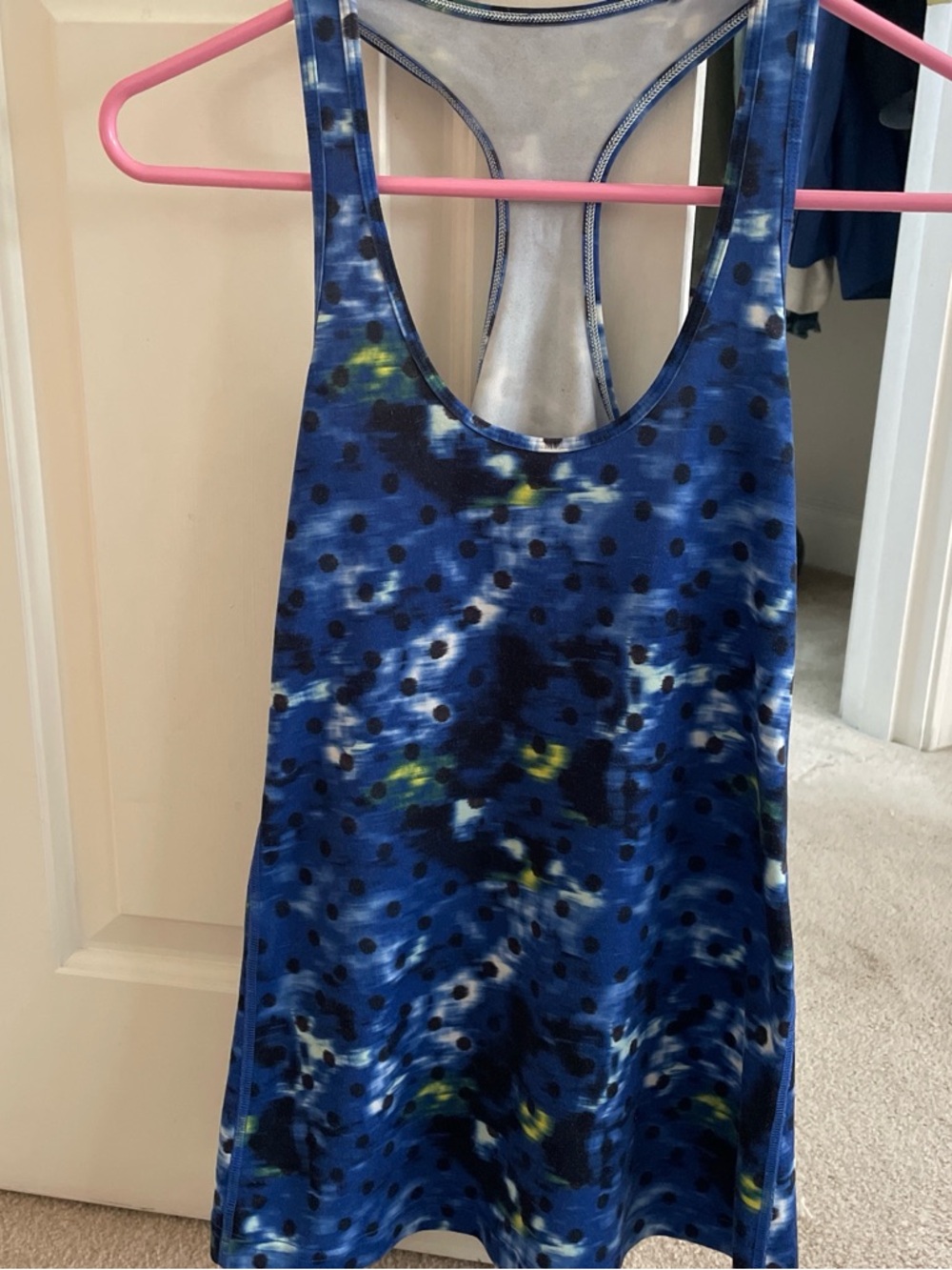 lululemon athletica Blue Tie-Dye Polka Dot Sports Top Strap